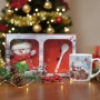 Празничен подаръчен комплект с чаша, лъжичка  и снежен човек – готов за подаряване, снимка 2