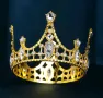 Корона Тиара метална медена сребриста златиста с камъни за украса декор на торта парти, снимка 3