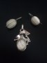 Винтидж масивен авторски сребърен  лот с естествени камъни , снимка 1 - Бижутерийни комплекти - 33914794