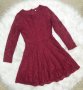 ИЗКЛЮЧИТЕЛНО КРАСИВА дантелена рокля в цвят вино ХХС размер , снимка 1