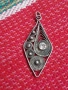 Сребърен медальон филигран с камък, снимка 1