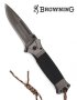 Сгъваем полуавтоматичен нож Browning 364B, гумирана дръжка, 95 х 220, черен