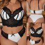 Макси еластичен секси комплект бельо с кор.се презрамки, банел и дантела, снимка 3