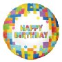 Лего Конструктор Happy Birthday кръгъл фолио фолиев балон хелий или въздух парти рожден, снимка 1 - Други - 42154842