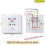 Единичен контакт с 2 USB порта 2.1A, 16A, EU стандарт - КОД 4618, снимка 5
