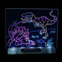 Магическа, светеща 3D дъска за рисуване с цветни маркери, снимка 2 - Образователни игри - 44735514