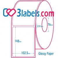 3labels гланцови бели етикети от PP (полипропилен) супер премиум за инкджет (inkjet) печат 102,5х148, снимка 1 - Консумативи за принтери - 39755226