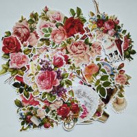 Изрязани елементи от картон Vintage roses 32 бр - R004, снимка 2 - Други - 41565998