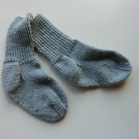 сиви плетени чорапи ходило 17, конч 17, снимка 2 - Чорапи - 39870620