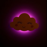 Нощна лампа, облаче, за стена, розов, LED, 22x16.5cm, снимка 2 - Детски нощни лампи - 42186981