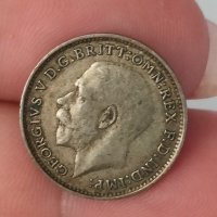 3 пенса 1921 г сребро Великобритания , снимка 3 - Нумизматика и бонистика - 41573370