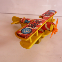 Ikar 7 стара играчка самолетче SP-PBK самолет крила перка Жълт, снимка 1 - Колекции - 44519156