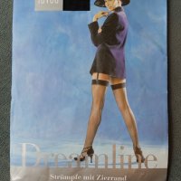 Dreamline 20 den луксозни немски черни чорапи за жартиери с ръб и пета, снимка 1 - Бельо - 41512107