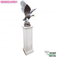 Постамент колона със статуя орел от бетон, снимка 2 - Градински мебели, декорация  - 40151112