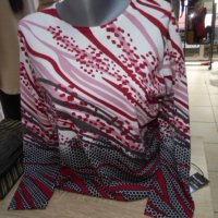 меки блузки в четири десен-големи размери , снимка 1 - Блузи с дълъг ръкав и пуловери - 38734712