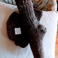Ръчно плетени мъжки чорапи от вълна, размер 38, снимка 2 - Мъжки чорапи - 41932340