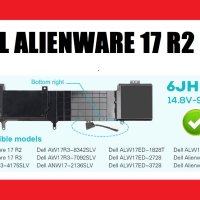 Dell Alienware 17 R2 R3 - 92Wh 14.8V чисто нова батерия P43F P43F001 5046J YKWXX battery, снимка 2 - Други - 42652166