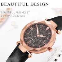 Нов графитно тъмен брокатен дамски часовник. Стил и блясък., снимка 3 - Дамски - 42028757