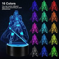 Star Wars 3D лампа с 3 плаки, 16 цвята, дистанционно, снимка 2 - Лед осветление - 41762087
