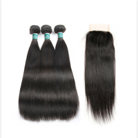 Индийска коса с дантела (1 сноп) - права/човешка коса, снимка 2 - Продукти за коса - 44607597
