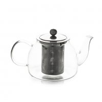 Стъклен огнеупорен чайник с цедка Елеком ЕК-ТР1200-1200мл, снимка 5 - Аксесоари за кухня - 39295574