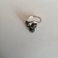 Оксидиран сребърен пръстен "роза" Сребро проба 925. , снимка 3 - Пръстени - 38613012