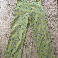 Панталони летни, зелено на цветя, снимка 1 - Панталони - 40913283