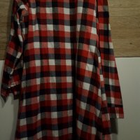 карирана риза рокля туника памук дълга голям размер ХХЛ, снимка 3 - Ризи - 35996201