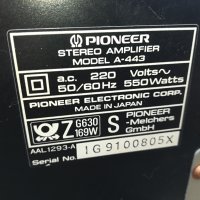 PIONEER A-443 STEREO AMPLIFIER-MADE IN JAPAN-ВНОС GERMANY LD2E0909231749, снимка 11 - Ресийвъри, усилватели, смесителни пултове - 42134113
