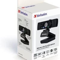 Оригинална Verbatim уеб камера с двоен микрофон, външна камера за компютър или лаптоп с Ultra HD 4K , снимка 8 - Камери - 41461913