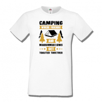 Мъжка тениска Camping Where Friends And Marshmallows Get Toastet Together,Къмпинг,Планина,Изненада,, снимка 2 - Тениски - 36348596