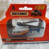 Метална количка - хеликоптер Мачбокс Matchbox Rescue Chopper, снимка 1 - Колекции - 39688584
