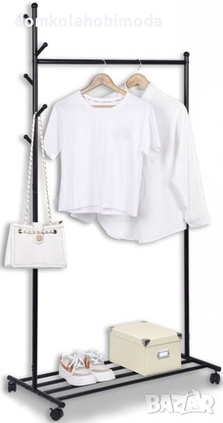 Щендер на колелца Стойка за дрехи, 84x44x170cm, снимка 1