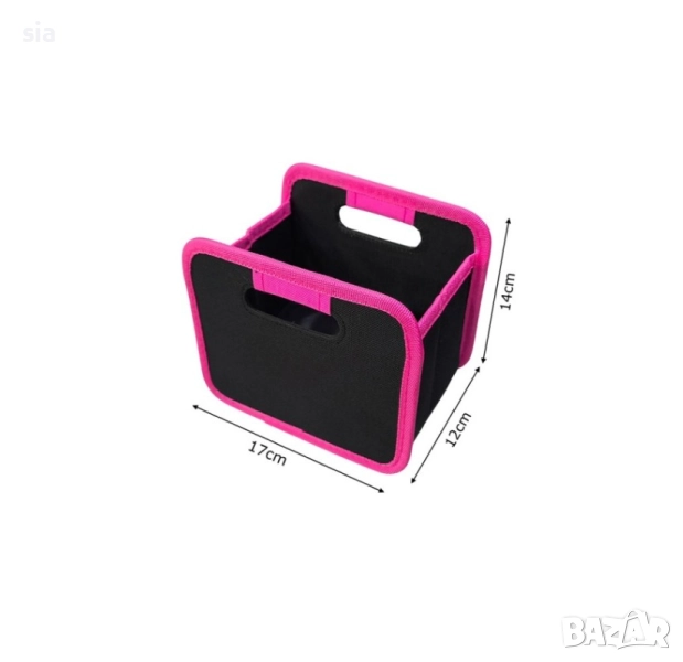 Органайзер за автомобил или офиса, черно с розово, 12*17*14см, снимка 1