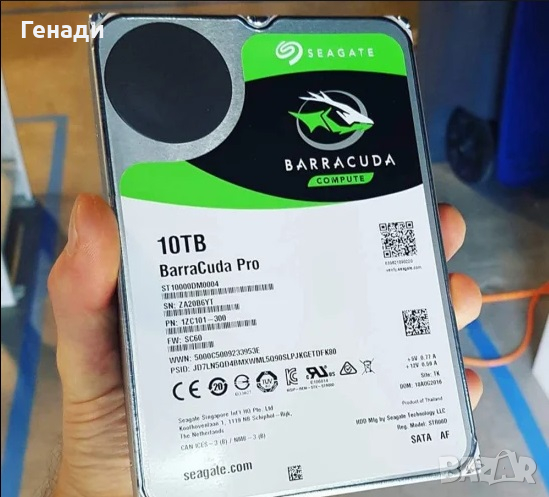 Seagate BarraCuda Pro 10TB 7200rpm 256MB SATA3 ST10000DM0004, снимка 1