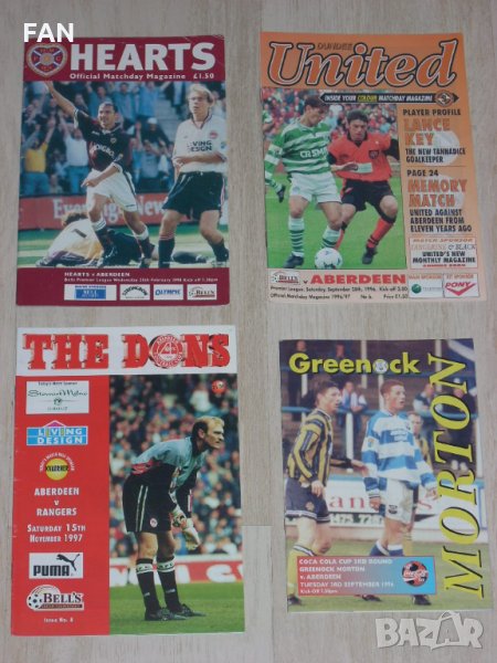 Абърдийн оригинални шотландски футболни програми 1996-1998 с Илиян Киряков и Цанко Цветанов Глазгоу, снимка 1