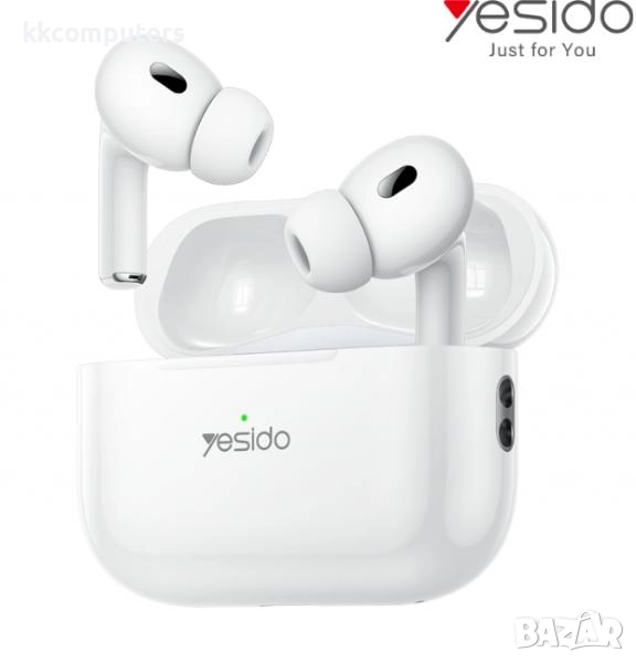 Bluetooth Handsfree Wireless Слушалки Yesido TWS27 + ANC /Бял/ Баркод : 2404195, снимка 1