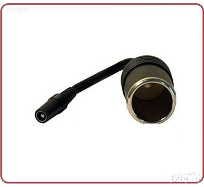 Кабел преходен, автомобилна запалка(ж)/букса 5,5x2,1mm(ж), от 12V до 24V, 0,2m, снимка 1