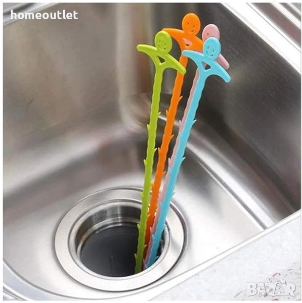 ПРОМОЦИЯ Приспособление за почистване на сифон (X0015KH2YT), к-кт от 8 бр. в различни цветове, снимка 1