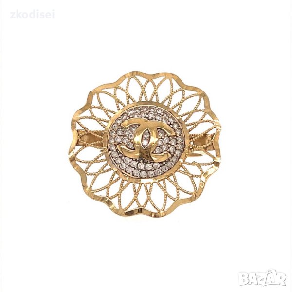 Златен дамски пръстен 3,07гр. размер:56 14кр. проба:585 модел:16316-1, снимка 1