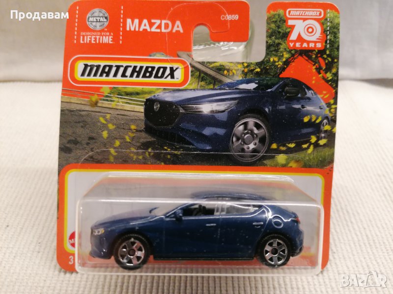 💕🧸MATCHBOX 2019 MAZDA 3 50/100 тъмносиньо, снимка 1