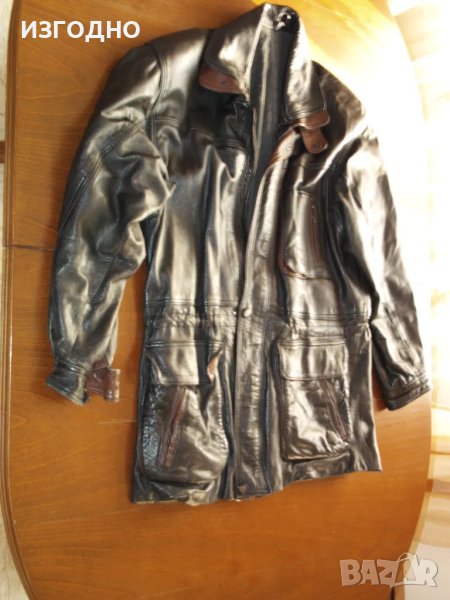 49 ЛЕВА ЧЕРНО 3/4 КОЖЕНО ЯКЕ*, снимка 1