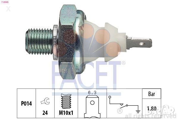 FACET 7.0045 Датчик за налягане на маслото AUDI / VW / SEAT / 1972-2025 / OE 056919081E /, снимка 1