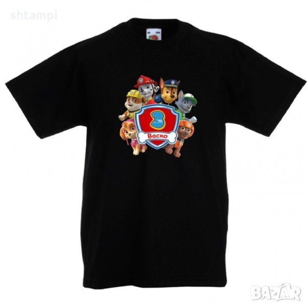 Детска тениска Пес Патрул Paw Patrol + име + възраст, снимка 1