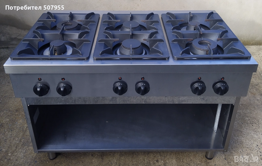 Професионален, италиански, газов котлон на база LINCAR - 6 горелки, снимка 1