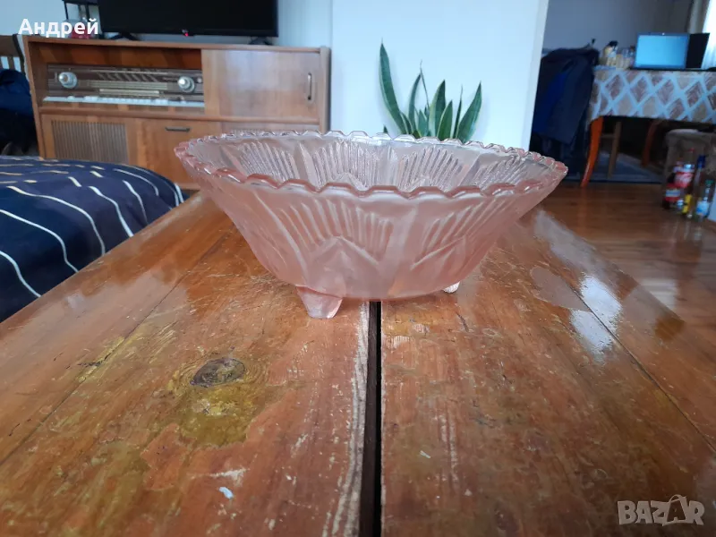 Стара стъклена фруктиера #3, снимка 1