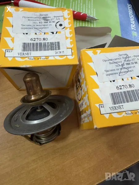 627080 VERNET ТЕРМОСТАТ 80°C 2.1TD CITROЕN Xantia XM / PEUGEOT 605, 406 / 1989-2004 / OE 1338.72    , снимка 1