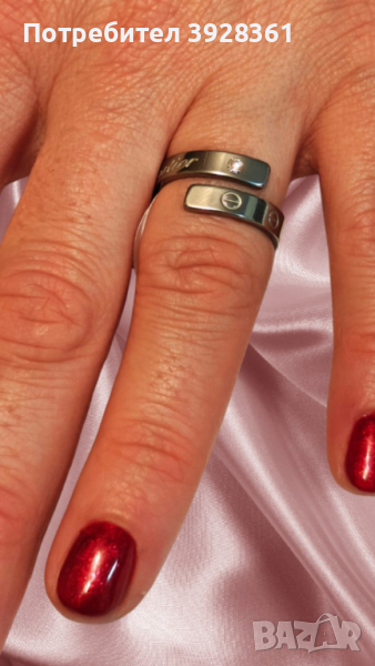 Уникален дамски пръстен от неръждаема стомана с камъни цирконий Doria - размери 17/18/19, снимка 1