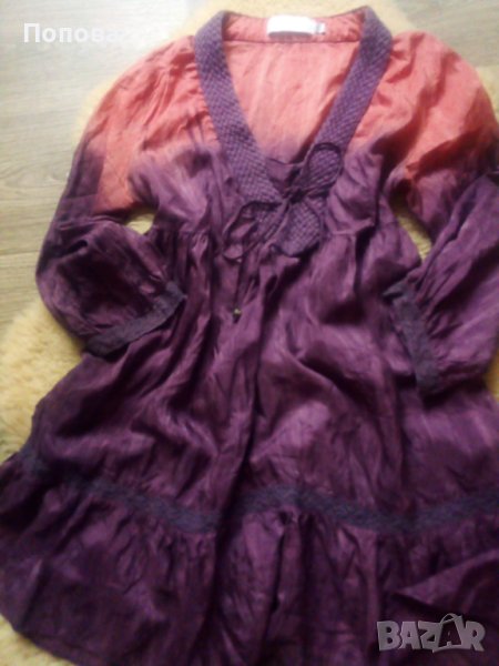 Маркова копринена туника/рокля/100%чиста коприна/, снимка 1