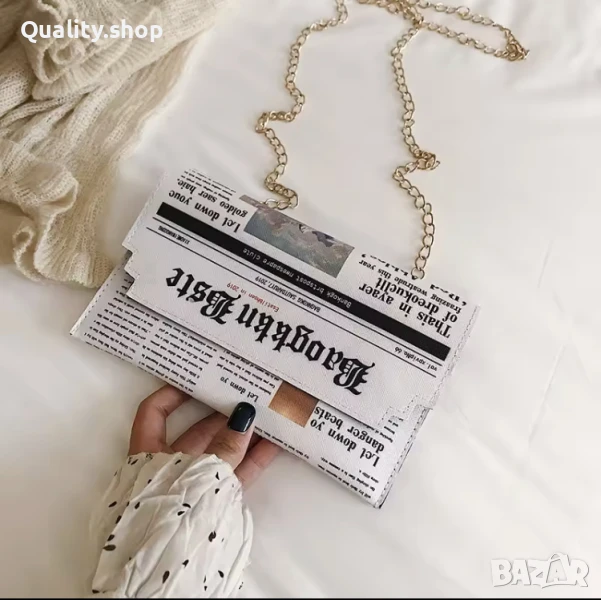 Чанта с дизайн на вестник, снимка 1